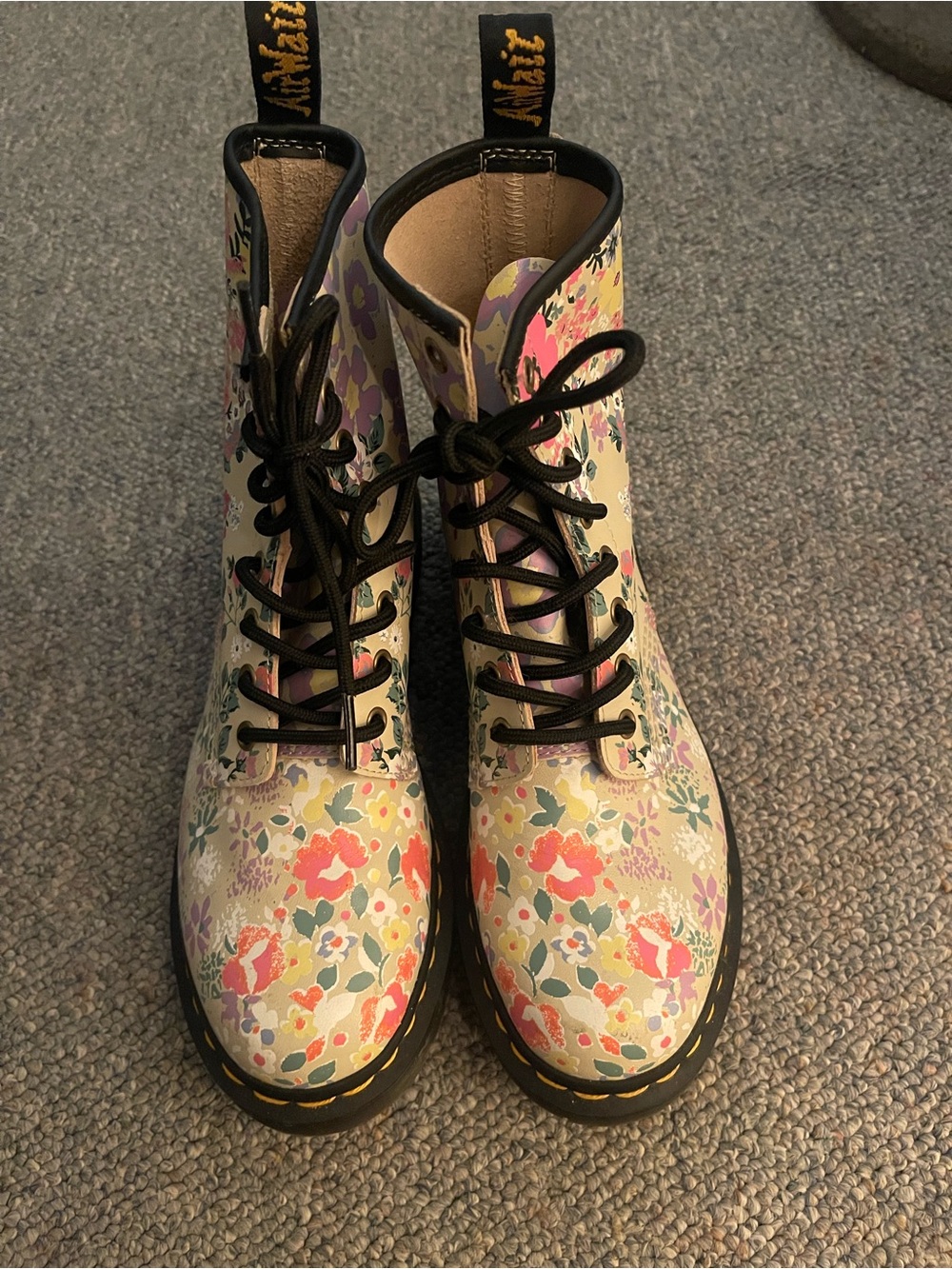 Dr. Martens 1460 Pascal Floral Mash Up Boots Women's Size 8 Like New